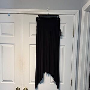 AB Studio Black Asymmetrical Maxi Skirt